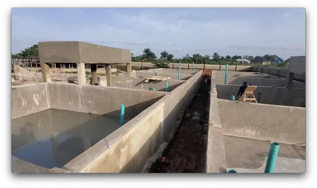 RAS Fish Farming Concrete Pond